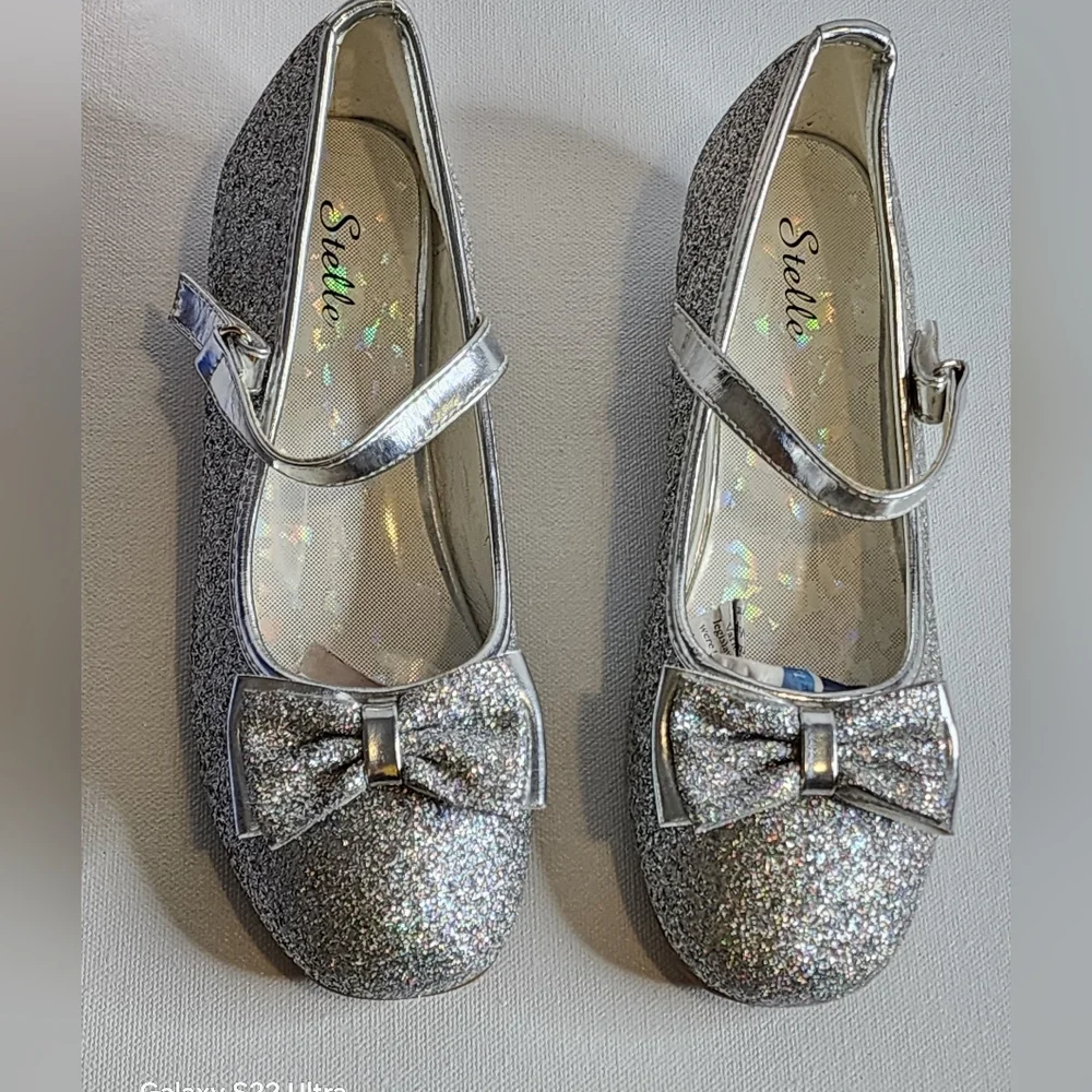 Silver Glitter Kids Shoes